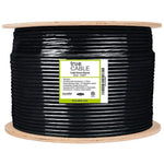 Outdoor Cat6 Cable Black 1000ft trueCABLE Reel Label