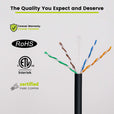 Cat6 Riser Ethernet Cable Black 1000ft trueCABLE Wire Closeup