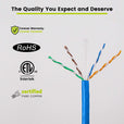 Cat6 Riser Ethernet Cable Blue 500ft trueCABLE Wire Closeup