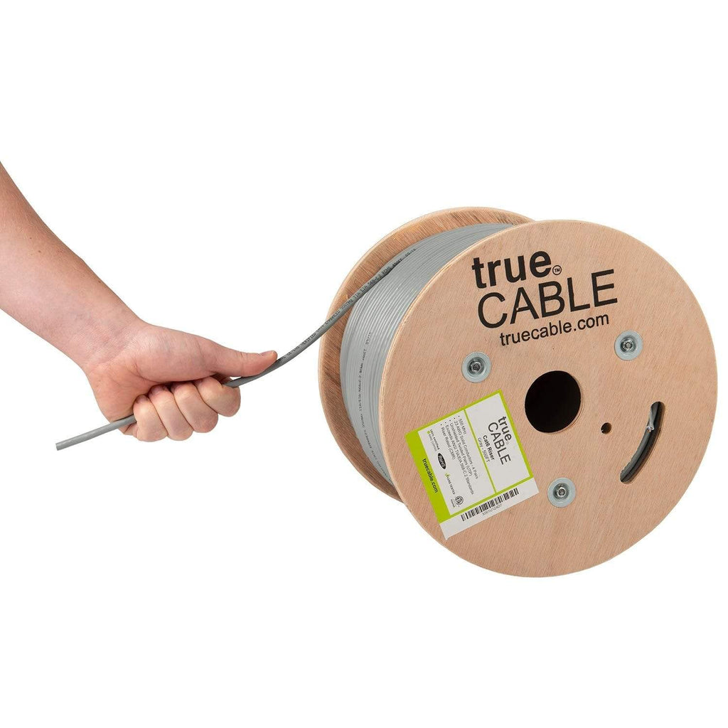 Cat6 Riser Ethernet Cable Gray 500ft trueCABLE Hand Pulling