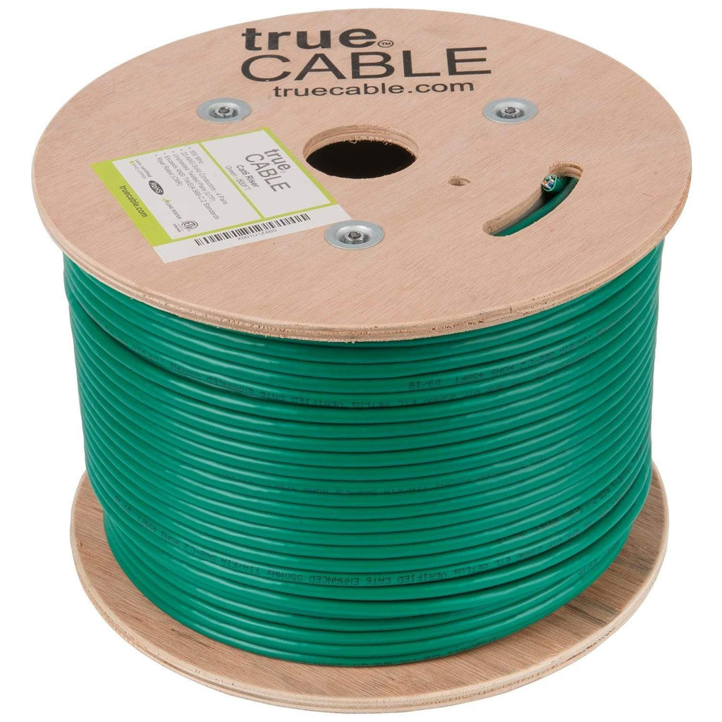 Cat6 Riser Ethernet Cable Green 500ft trueCABLE Reel No Wrap