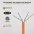 Cat6 Riser Ethernet Cable Orange 1000ft trueCABLE Closeup