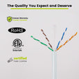 Cat6 Riser Ethernet Cable White 1000ft trueCABLE Close Up
