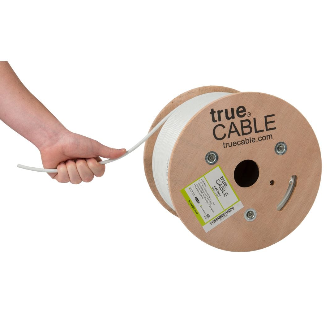 Cat6 Riser Ethernet Cable White 500ft trueCABLE Hand Pulling
