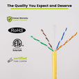 Cat6 Riser Ethernet Cable Yellow 1000ft trueCABLE Closeup
