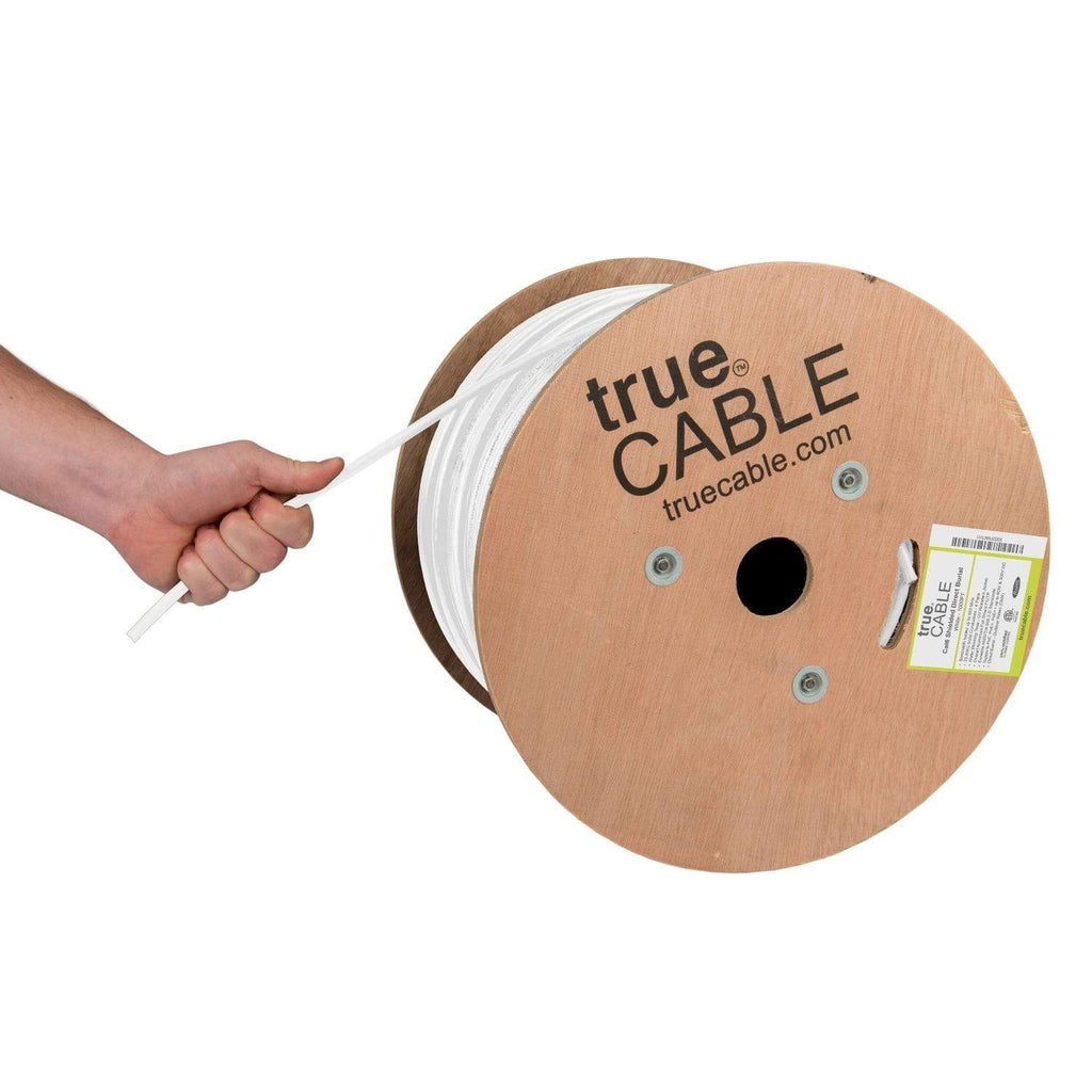 Cat6 Shielded Direct Burial Cable White 1000ft trueCABLE Hand Pull