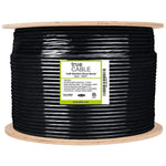 Cat6 Shielded Direct Burial Cable Black 1000ft trueCABLE Reel Label