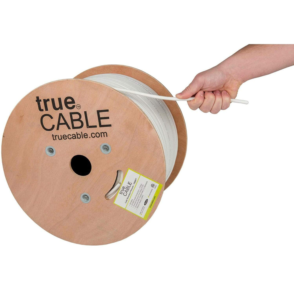 Cat6 Shielded Plenum Ethernet Cable White 1000ft trueCABLE Hand Pulling