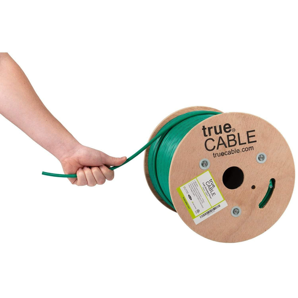 Cat6 Shielded Riser Ethernet Cable Green 500ft trueCABLE Hand Pulling