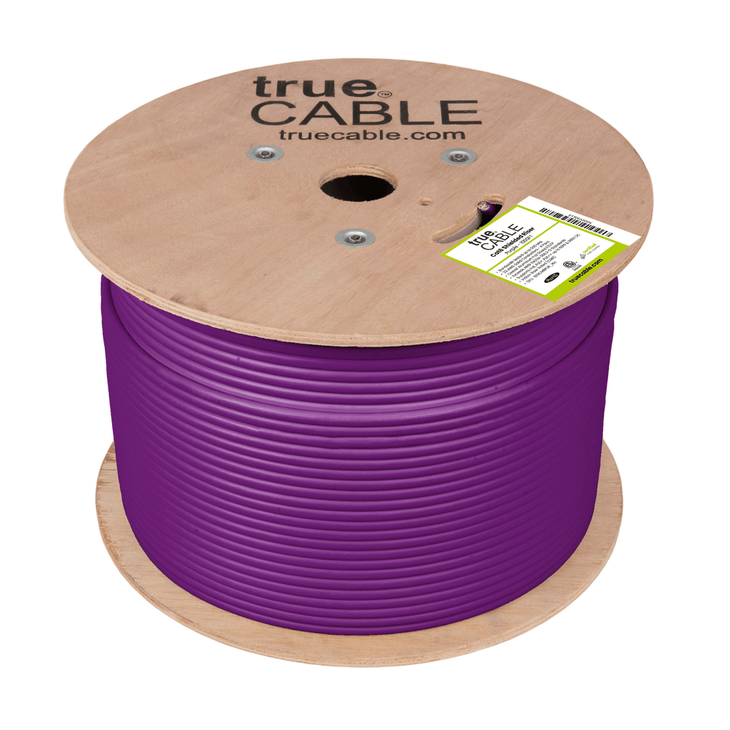 Cat6 Riser Shielded Cable, Purple, 1000ft, Reel, Unwrapped
