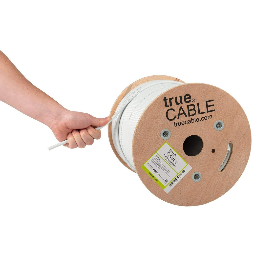 Cat6 Shielded Riser Ethernet Cable White 500ft trueCABLE Hand Pulling