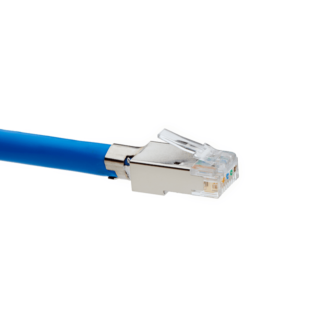 Cat6-6A Pass Through RJ45 Connectors | Shielded | 50pc | Terminated RJ45