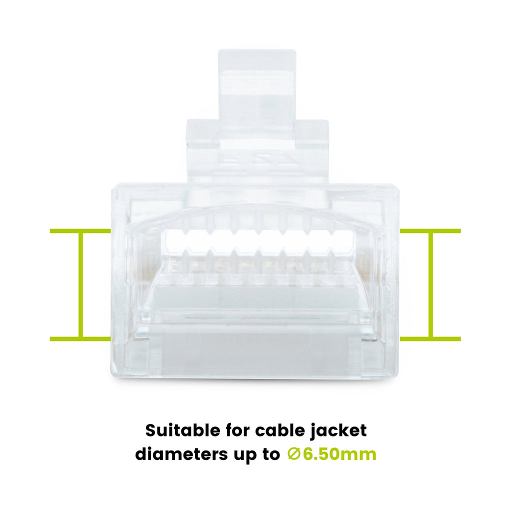 Cat5e Pass Through RJ45 Connectors | Unshielded | 50pc | Back
