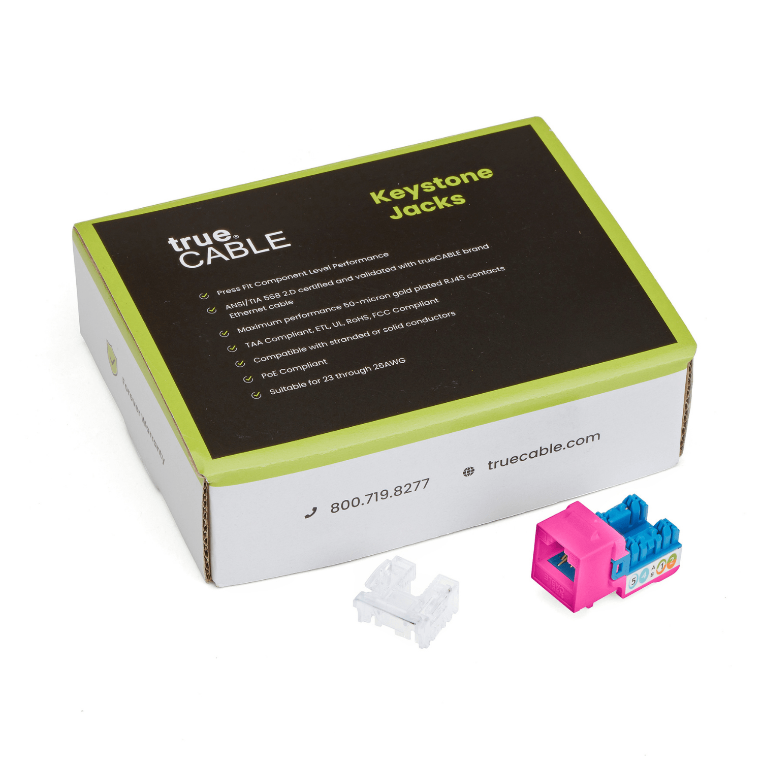 Cat5e Punch Down Keystone Jack | Unshielded | 12pc | Packaging | Pink