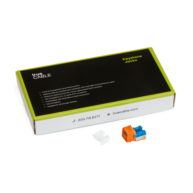 Cat5e Punch Down Keystone Jack | Unshielded | 24pc | Packaging | Orange