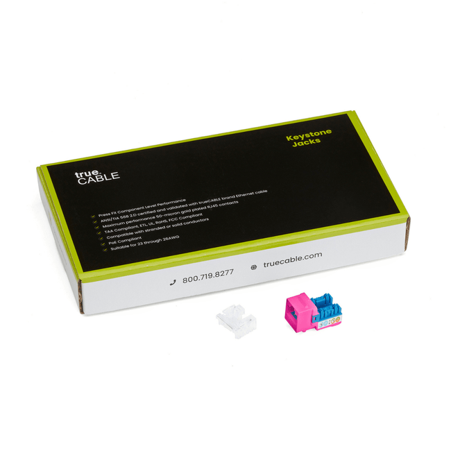 Cat5e Punch Down Keystone Jack | Unshielded | 24pc | Packaging | Pink