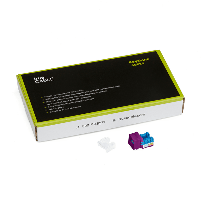 Cat5e Punch Down Keystone Jack | Unshielded | 24pc | Packaging | Purple