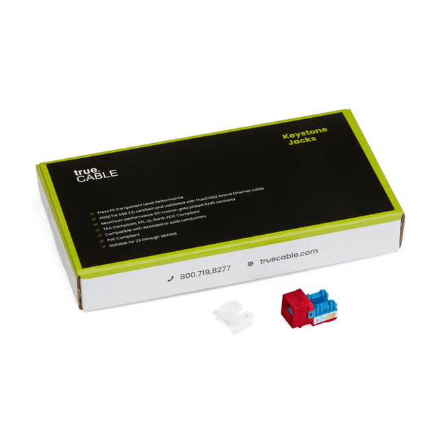 Cat5e Punch Down Keystone Jack | Unshielded | 24pc | Packaging | Red