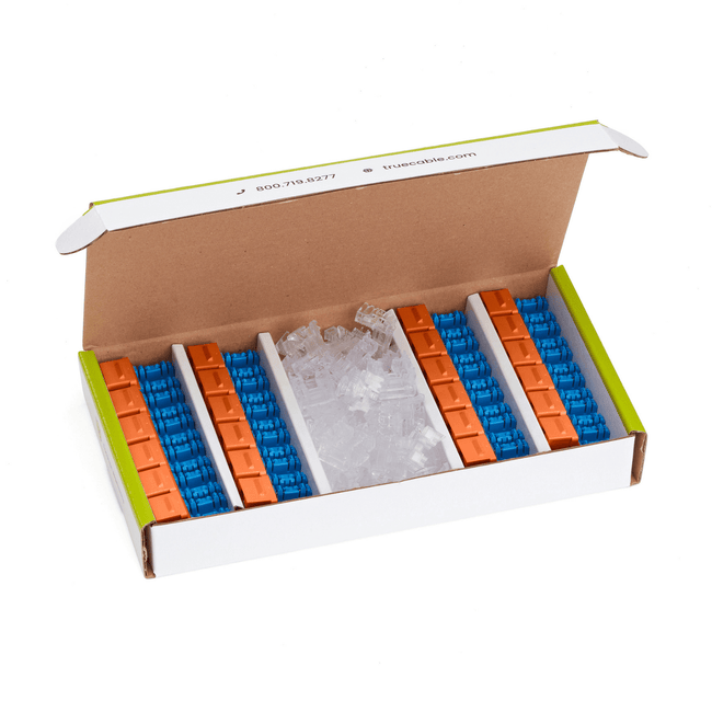 Cat5e Punch Down Keystone Jack | Unshielded | 24pc | Box Contents | Orange