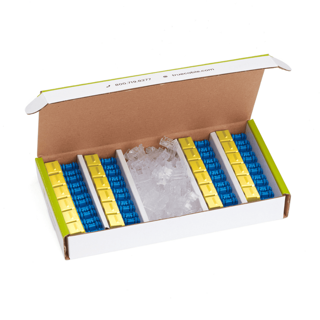 Cat5e Punch Down Keystone Jack | Unshielded | 24pc | Box Contents |Yellow