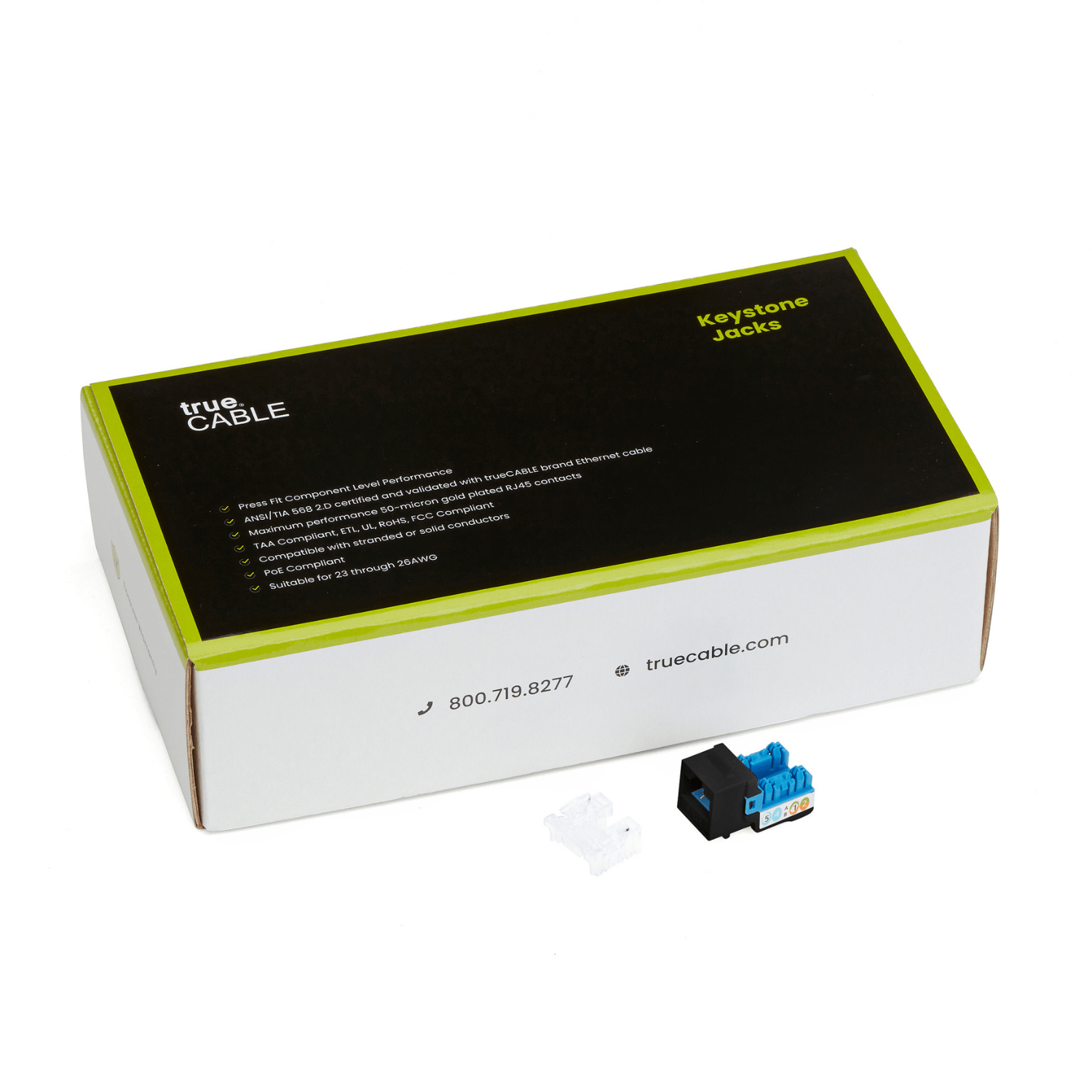 Cat5e Punch Down Keystone Jack | Unshielded | 48pc | Packaging | Black