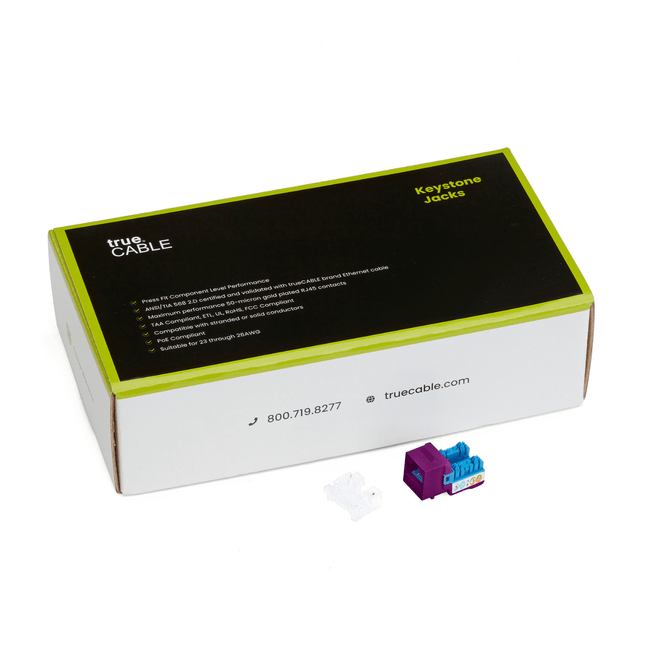 Cat5e Punch Down Keystone Jack | Unshielded | 48pc | Packaging | Purple
