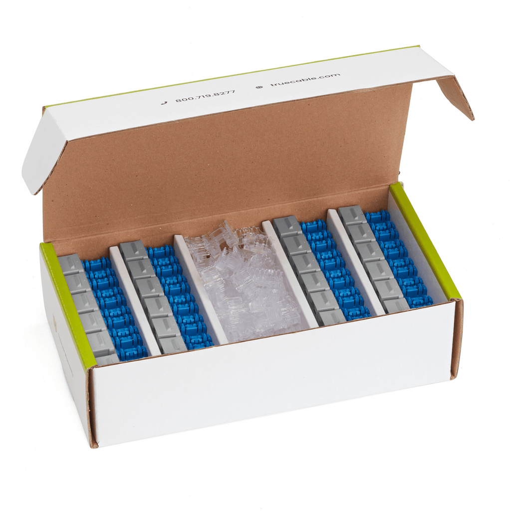 Cat5e Punch Down Keystone Jack | Unshielded | 48pc | Box Contents | Gray