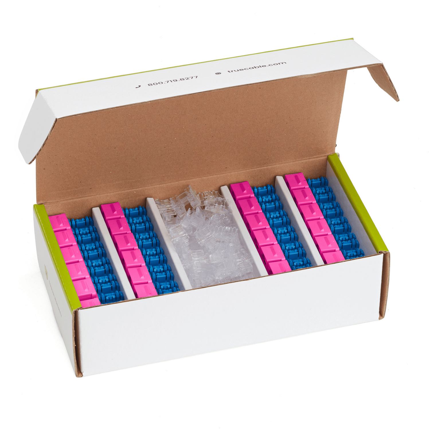 Cat5e Punch Down Keystone Jack | Unshielded | 48pc | Box Contents | Pink