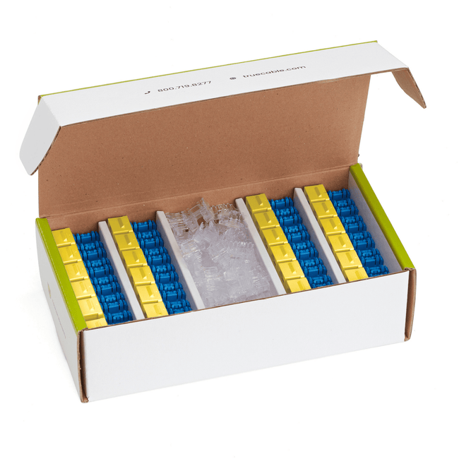 Cat5e Punch Down Keystone Jack | Unshielded | 48pc | Box Contents |Yellow