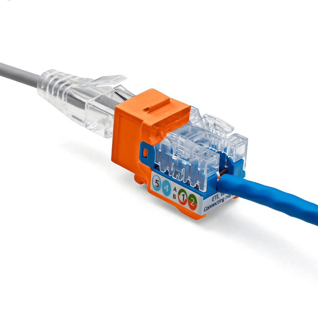 Cat5e Punch Down Keystone Jack | Unshielded | 48pc | Packaging | Orange