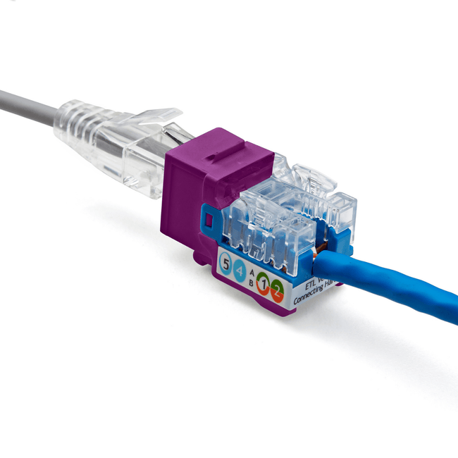 Cat5e Punch Down Keystone Jack | Unshielded | 12pc | Packaging | Purple
