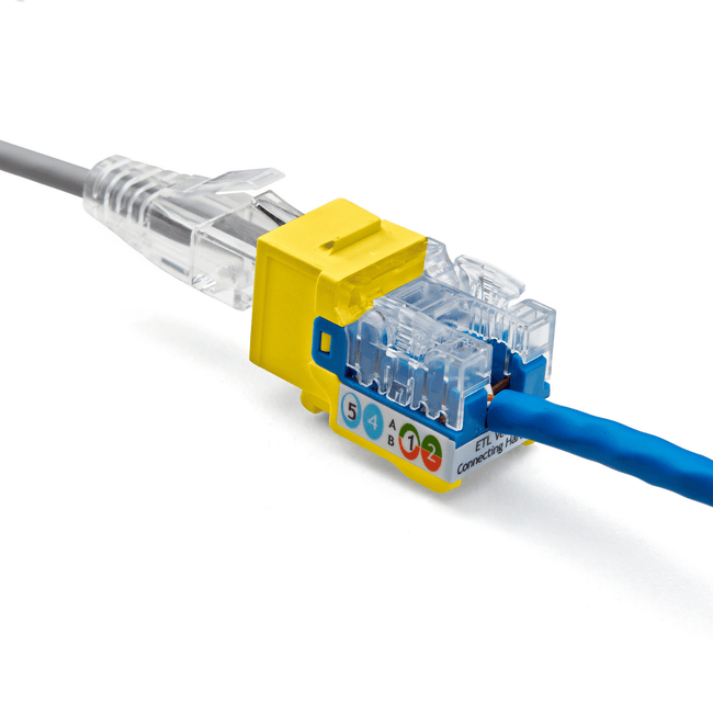 Cat5e Punch Down Keystone Jack | Unshielded | 48pc | Packaging |Yellow
