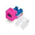 Cat5e Punch Down Keystone Jack | Unshielded | 24pc | Front | Pink