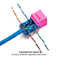 Cat5e Punch Down Keystone Jack | Unshielded | 24pc | Packaging | Pink