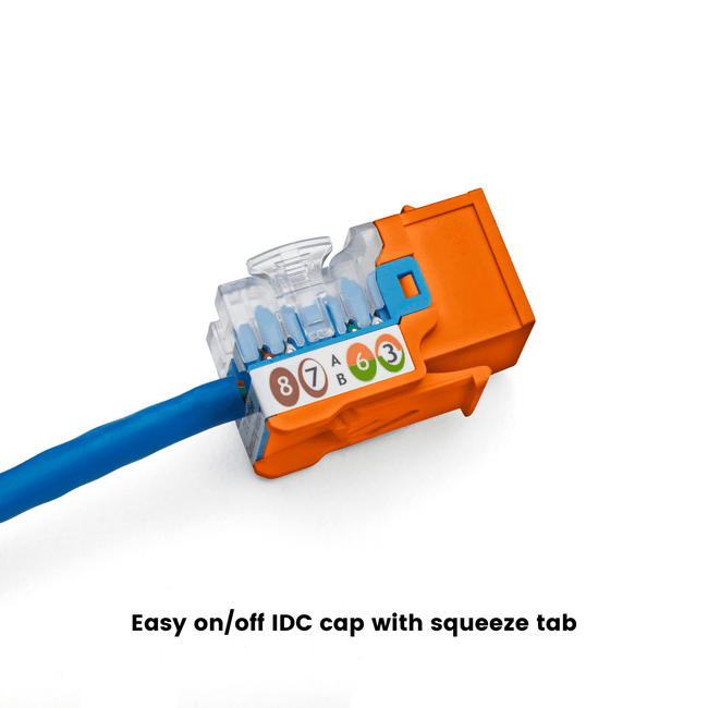 Cat5e Punch Down Keystone Jack | Unshielded | 24pc | Packaging | Orange