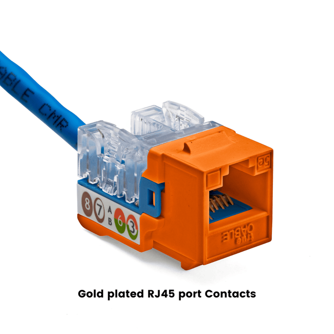 Cat5e Punch Down Keystone Jack | Unshielded | 24pc | Packaging | Orange