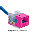 Cat5e Punch Down Keystone Jack | Unshielded | 24pc | Packaging | Pink
