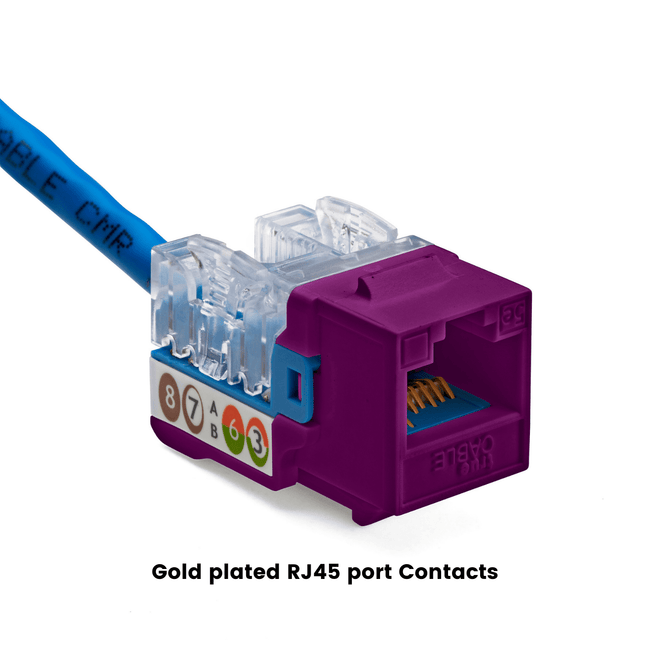 Cat5e Punch Down Keystone Jack | Unshielded | 12pc | Packaging | Purple