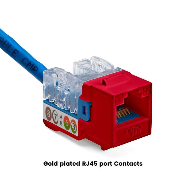 Cat5e Punch Down Keystone Jack | Unshielded | 12pc | Packaging | Red