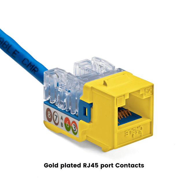 Cat5e Punch Down Keystone Jack | Unshielded | 48pc | Packaging |Yellow
