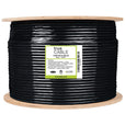 Outdoor Cat5e Cable Black 1000ft trueCABLE Reel Label
