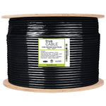 Cat5e Shielded Outdoor Cable Black 1000ft trueCABLE Reel Label