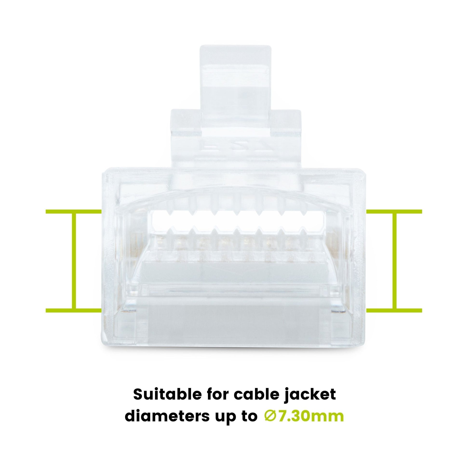 Cat6/6A Pass Through RJ45 Connectors | Unshielded | 50pc | Back