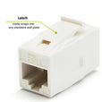 Cat6A Keystone Jack Couplers | Unshielded | 2 Piece | White | latch