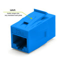 Cat6A Keystone Jack Couplers | Unshielded | 12 Piece | Blue | latch