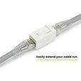 Cat6A Keystone Jack Couplers | Unshielded | 2 Piece | White | easily extend your cable run