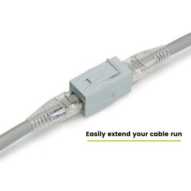 Cat6 Keystone Jack Coupler | Unshielded | Gray | 12 Piece | easily extend your cable run