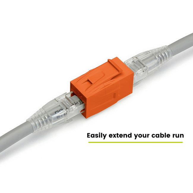 Cat6 Keystone Jack Coupler | Unshielded | Orange | 6 Piece | easily extend your cable run