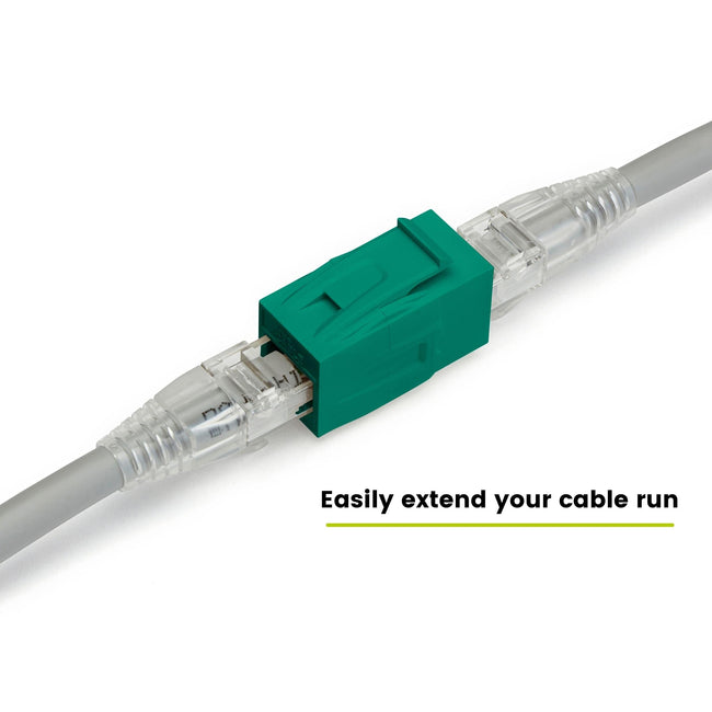 Cat6 Keystone Jack Coupler | Unshielded | Green | 6 Piece | easily extend your cable run