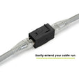 Cat6A Keystone Jack Couplers | Unshielded | 2 Piece | Black | easily extend your cable run 
